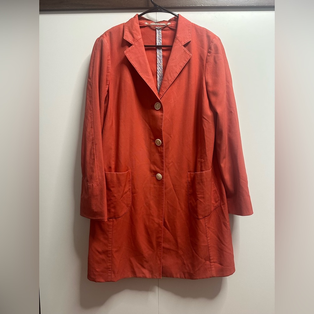 Boglioli Made in Italy Coral 💯Wool Coat, Unstructured Italian Tailoring, Size 8 - Picture 2 of 10